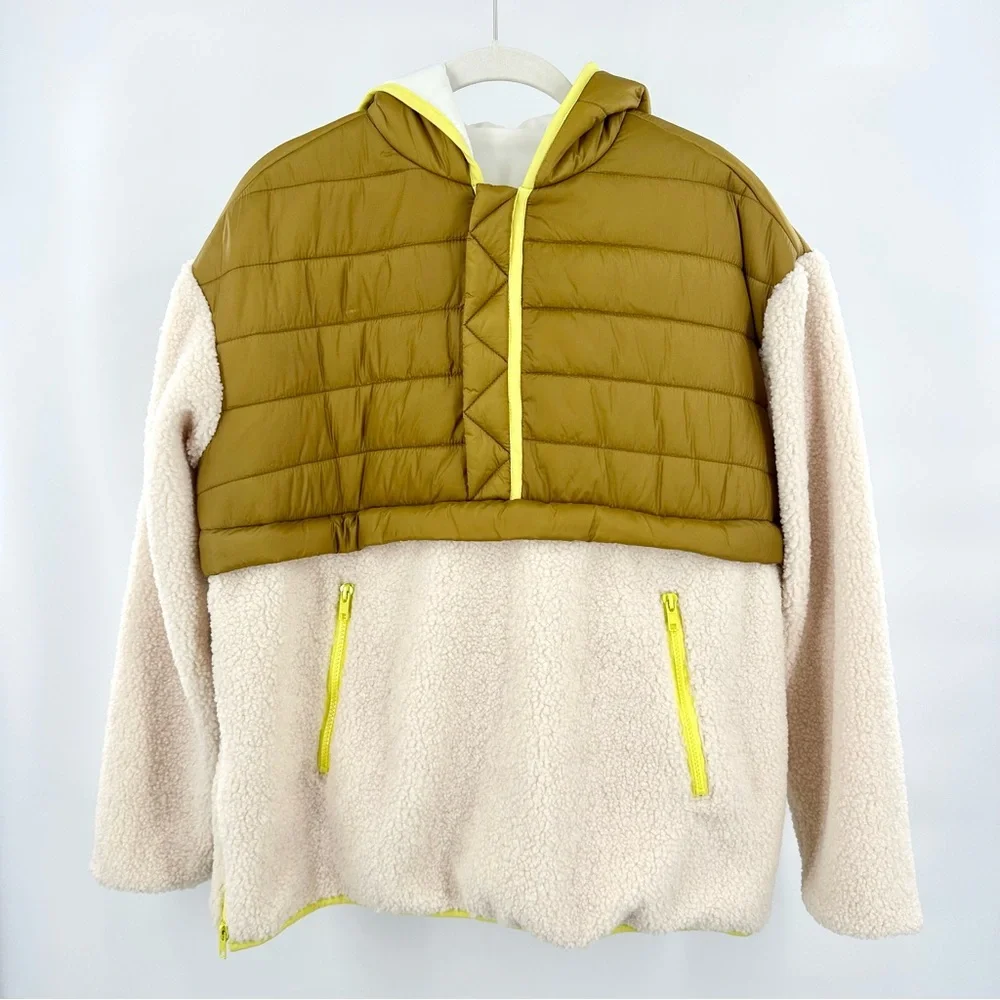 MOTHER Sher-Puff Zip Fleece Sherpa Pullover NEW - Picture 4 of 14